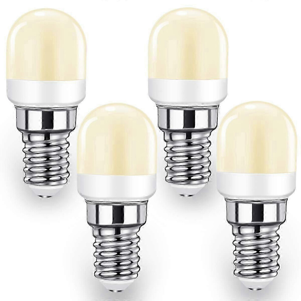 E14 Led Refrigerator Bulb, 2W Ses (20W-25W Equivalent), 140Lm, 3000K Warm 4 Pack Light/White