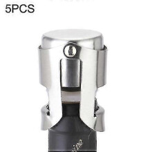 Set of 5 stainless steel champagne stoppers (color: silver)