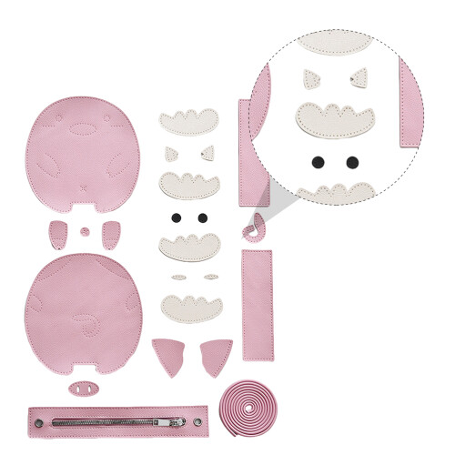 1Set DIY Handwerk Roze Schoudertas Materialen Polyester Voor Beginners 2