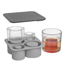 Silicone Ice Mold with Lid for Making 4 Pcs Hollow Cylinder Ice Molds for 20/30/40 oz Cups for Cooling
