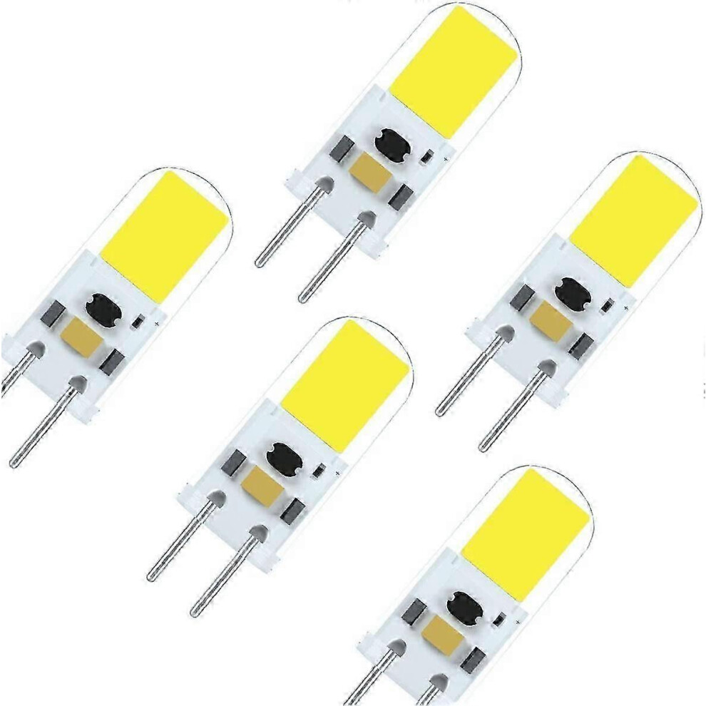 G6.35 GY6.35 LED Bulb 2W AC DC 12V High Brightness Equivalent to 20W Halogen Lamp Cool White 6000K (5 Pack)-image-OPC-PKJGY9G-NEW