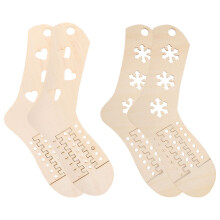 4 uds. bloqueadores madera para calcetines, talla ajustable