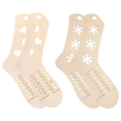 4 uds. bloqueadores madera para calcetines, talla ajustable