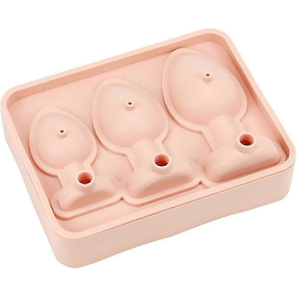 (Pink) Anal Plug Ice Cube Mold, Funny Silicone Mold For Homemade Cakes, Chocolates And Candies Pink