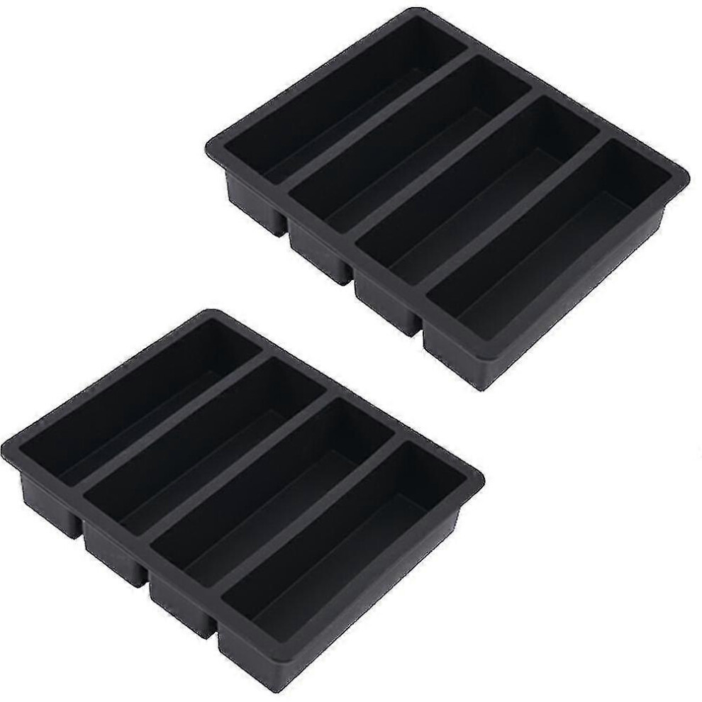 Ice Cube Tray (Black) For Whiskey - With Easy-Release Ice Cubes For Whiskey And Cocktails Black