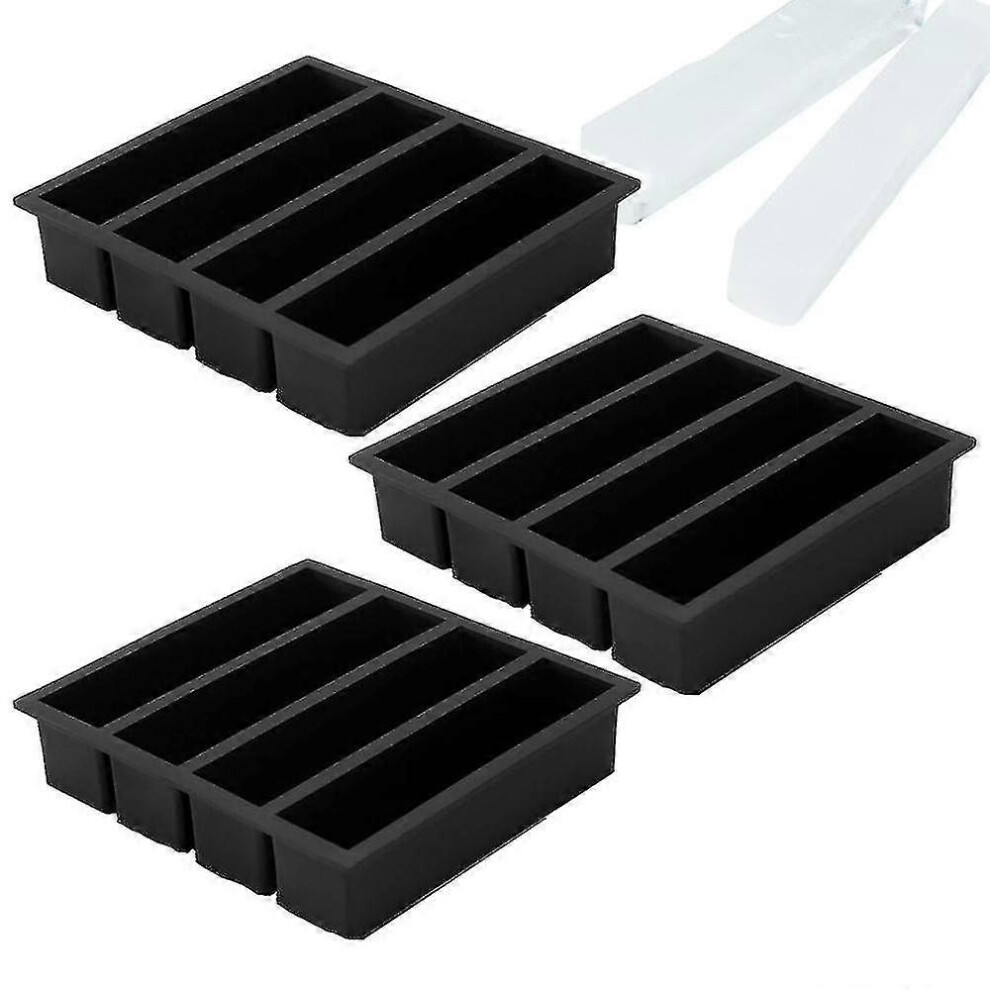 Silicone Ice Cube Tray (Black) For Water Bottles, 12 Cavity Ice Cube Mold, Long And Easy To Release Ice Cube Sticks Black