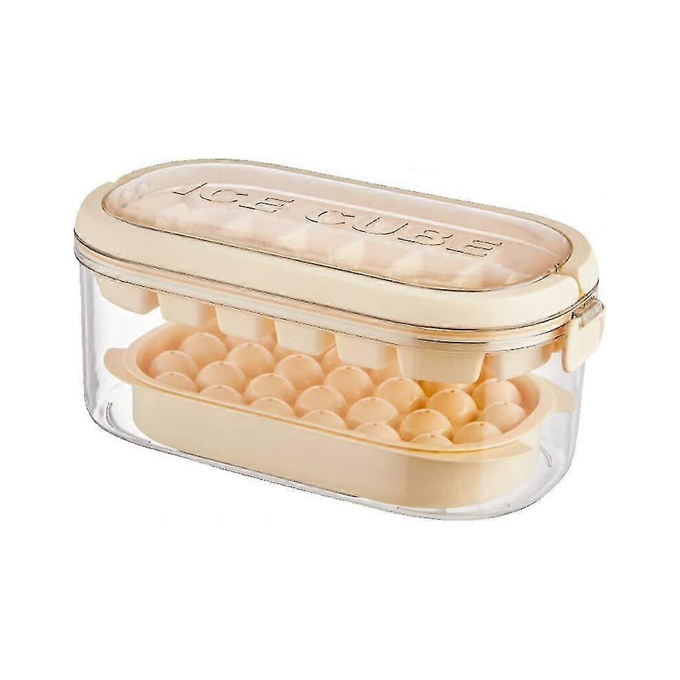 () Ice Cube Mold With Lid For Ice, Cocktail, Whiskey, Tea, Coffee, Juice (Green) Beige/Green