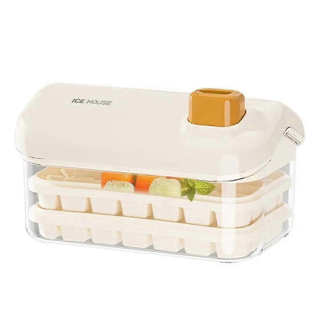 Leak-Proof Ice Cube Mold with Lid and Storage Tray - Food Grade Silicone Freezer Tray, Great for Coffee and Drinks