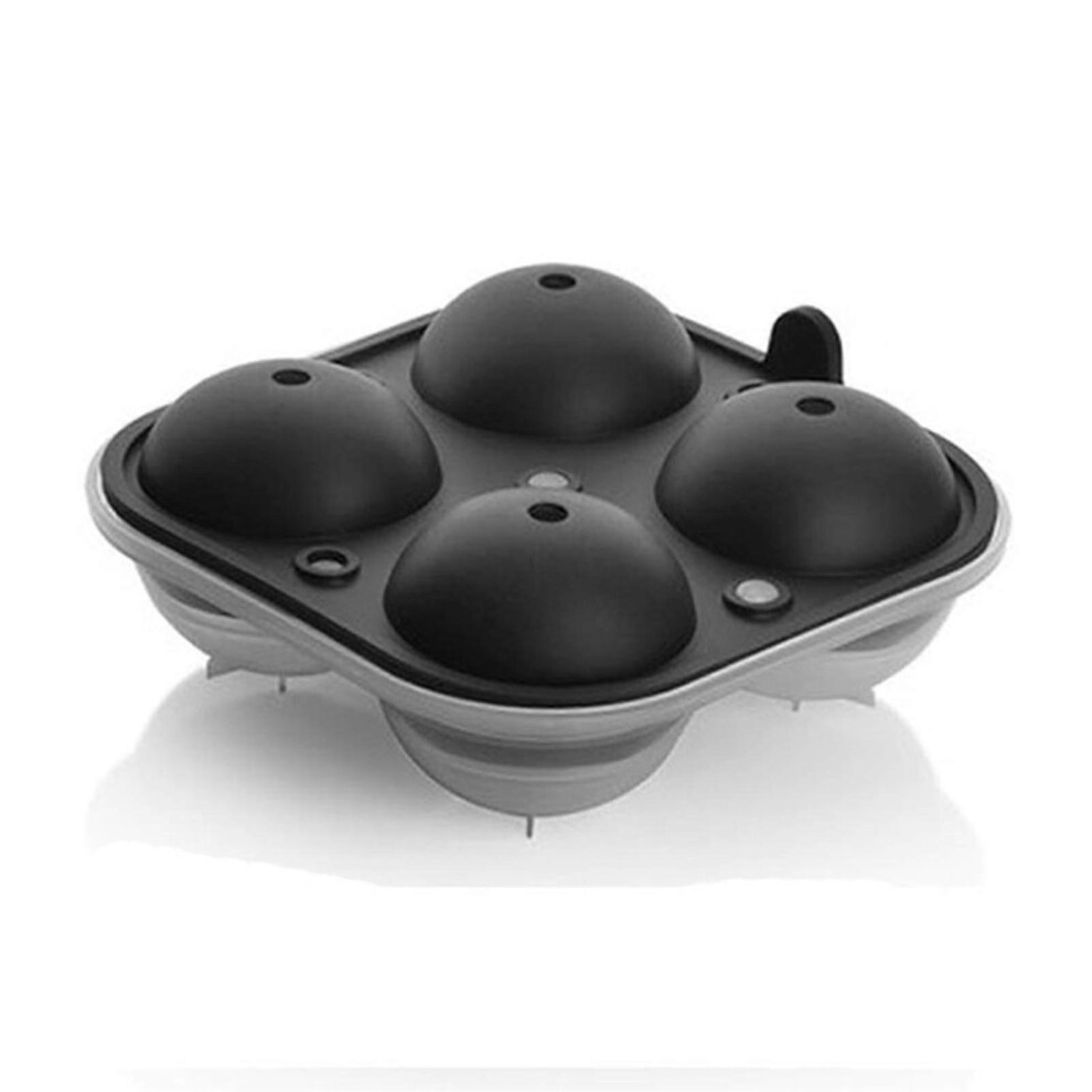 Silicone Ice Cube Tray, Ice Maker Stencil, Whiskey Ice Ball Template, 4 Cavity Round Ice Ball