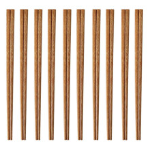(D) 10 Pairs Natural Wooden Japanese Chinese Chopsticks Non-slip High Temperature Resistant Chopsticks