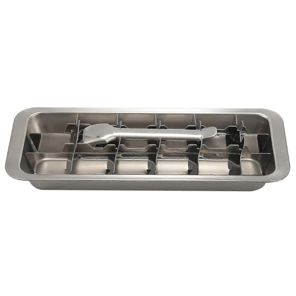 2-in-1 Stainless Steel Lever Ice Cube Tray, Ice Cube Mold and Cracker