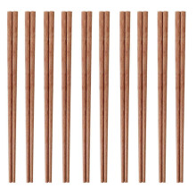 (B) 10 Pairs Natural Wooden Japanese Chinese Chopsticks Non-slip High Temperature Resistant Chopsticks