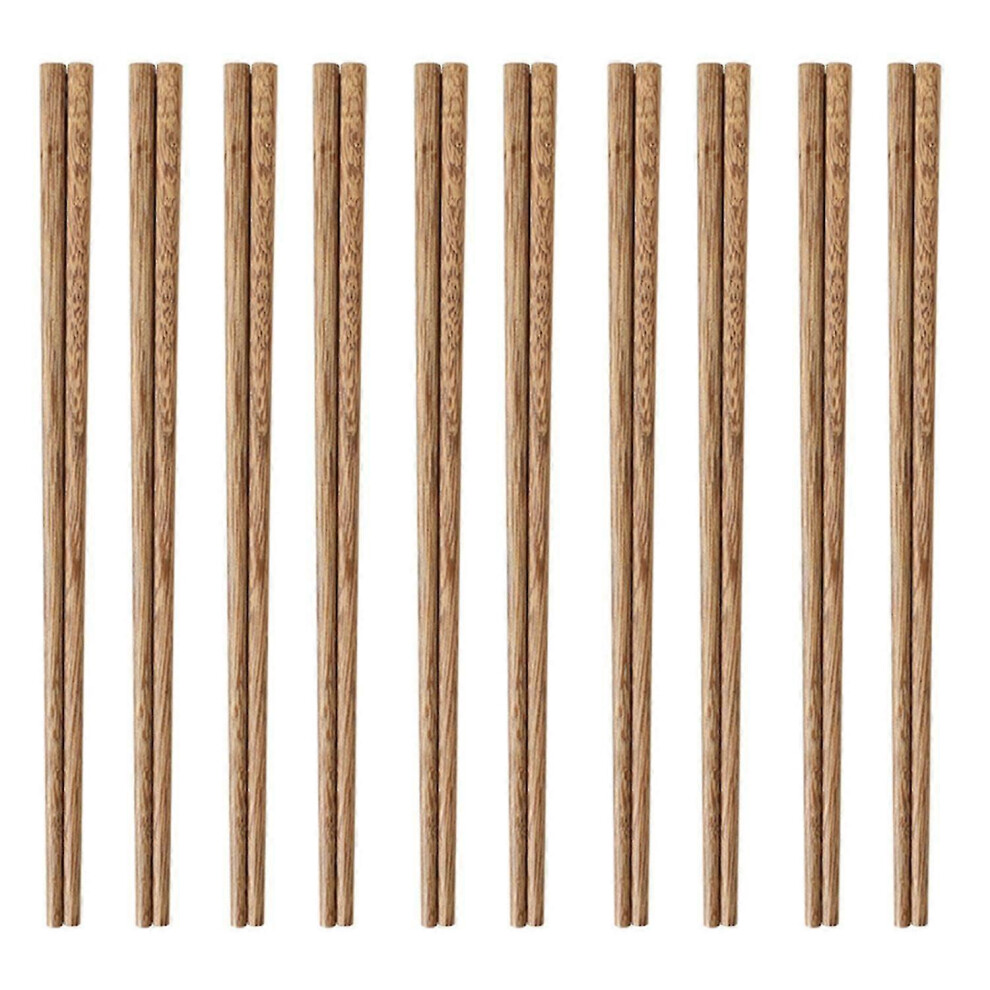 （A） 10 Pairs Japanese Chinese Chopsticks Non-Slip Natural Wood High Temperature Resistant Chopsticks