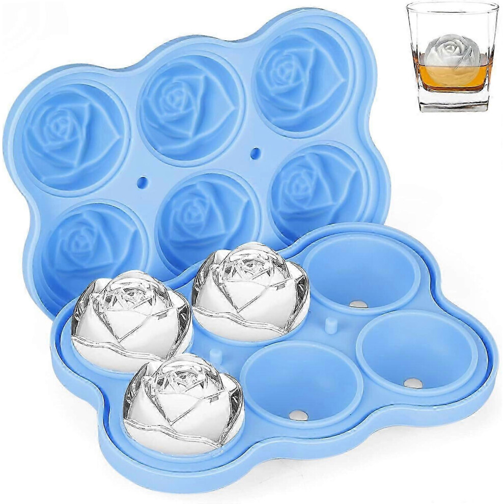 Cavity Silicone Ice Cube Tray, Rose Shape Ice Cube Mold, Large Size, Easy to Release, for Chilled Cocktails, Whiskey and Bourbon