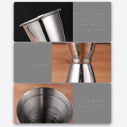 Double-dose cocktail jigger, 30ml/60ml stainless steel measuring cup, for craft drinks 1