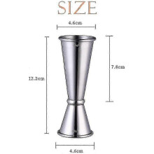 Double-dose cocktail jigger, 30ml/60ml stainless steel measuring cup, for craft drinks