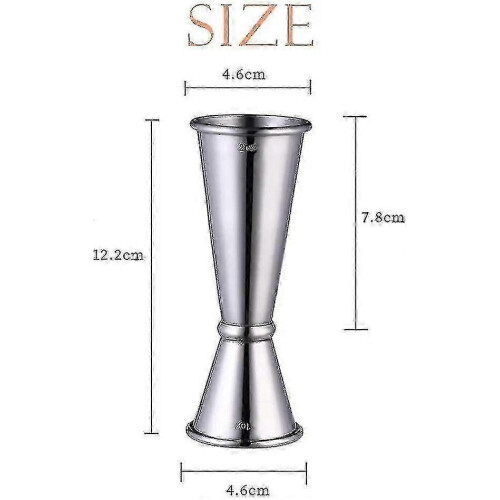 Double-dose cocktail jigger, 30ml/60ml stainless steel measuring cup, for craft drinks