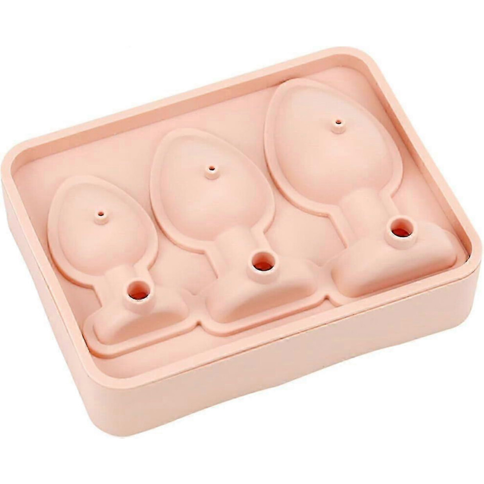(Pink) Funny Anal Plug Shaped Silicone Ice Cube Mold For Cakes, Chocolates And Candy, P202411264 Pink