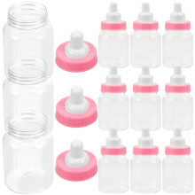 12 mini bottigliette per caramelle, omaggio baby shower (rosa)
