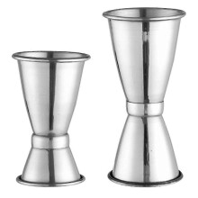 Set of 2 stainless steel cocktail jiggers (silver)