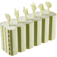 (Green) 6-Compartment Ice Cream Molds, Healthy and Refreshing Ice Cream Maker with Sticks, Removable Building Blocks, DIY Ideas
