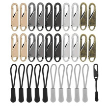 (Multicolor, 1 set) Zipper Slider Repair Kit, 20pcs Detachable Zipper Pull with 10pcs Extension Cord, Sewing Accessoriesfor Clothes Jackets Bags Backpack