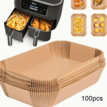 (Brown, one-size) Disposable Air Fryer Liner, Household Bundle Kitchen Accessories Non-stick Parchment Paper, Rectangle Liner Cookware for Air Fryer,