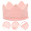 boné de inverno em malha para bebê e criança com faixa e coroa rosa 5
