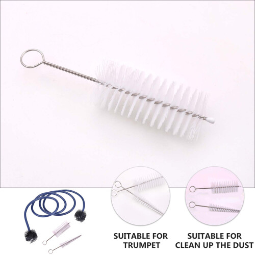 1Conjunto Kit De Limpeza Para Trompete Com 3 Escovas Flexíveis Azul 2