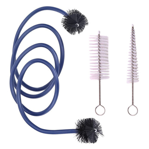 1Conjunto Kit De Limpeza Para Trompete Com 3 Escovas Flexíveis Azul 1