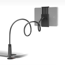 (Black, one-size) Tablet Holder Mount, Multipurpose Gooseneck Tablet Stand, Universal Tablet Holder for Table Top, Holder for Bed Couch Stand Compatible with
