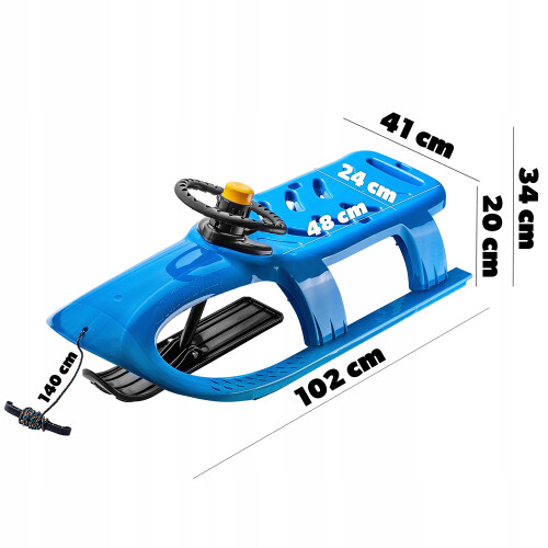 KADAX Kunststoffschlitten mit Lenker, Skischlitten, Downhill-Slider 2