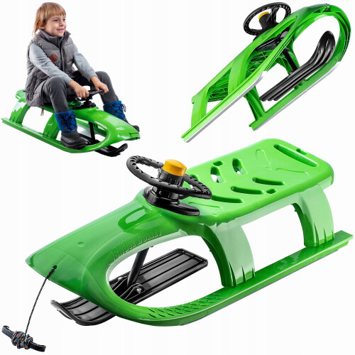 KADAX Kunststoffschlitten mit Lenker, Skischlitten, Downhill-Slider