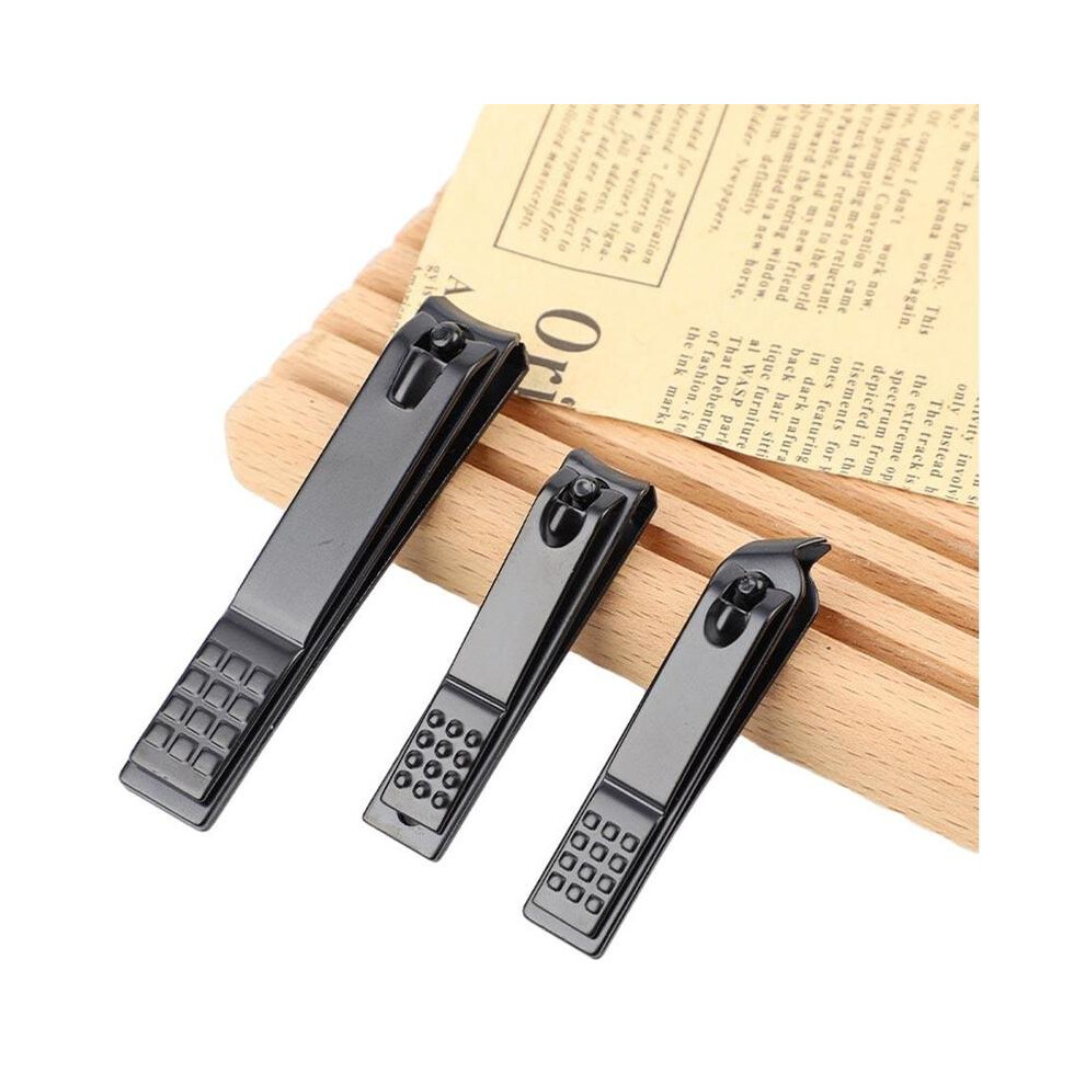 Black (Signal One-Size) Nail Clipper Set, 3Pcs Nail Clippers With Sharp Straight Curved & Slant Cutting Blades, Professional Manicure & Pedicur