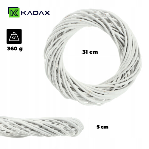 KADAX Weidenkranz weiß 30 cm Weidendekor 2