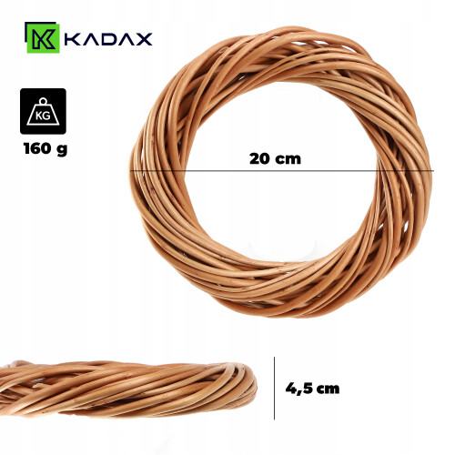 KADAX Weidenkranz 20 cm Weidendekorationsbasis 2
