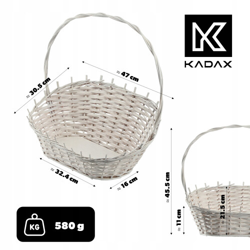 KADAX Geschenkkorb Weidenkorb weiß groß 2