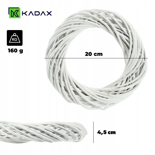 KADAX Weidenkranz weiß 20 cm Weidendekor 2