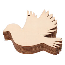 20 uds. troqueles madera forma pájaro, rodajas sin pintar con cuerda