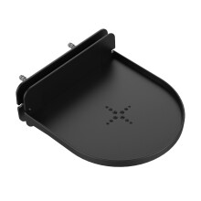 soporte universal para altavoz negro con estante y abrazaderas de plástico