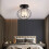 Black Metal Crystal Lantern Shape 1-Light Pendant Light 1