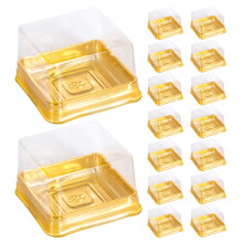 set da 100 scatole plastiche quadrate 50 g per bignè e moon cake