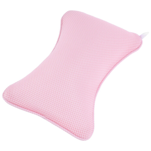 1 Pezzo Cuscino Antiscivolo per Vasca con Ventose e Poggiatesta (Rosa)