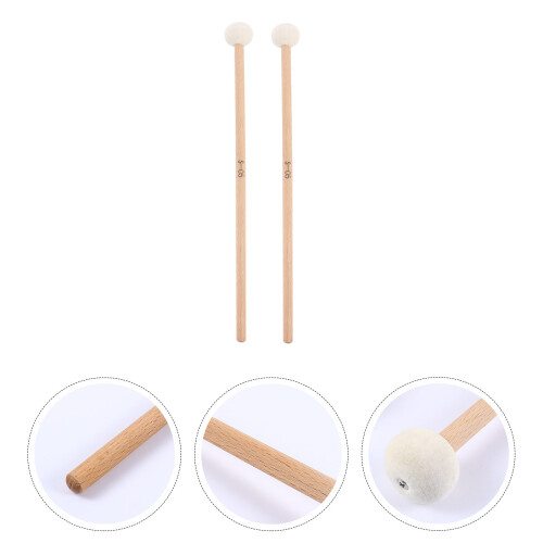 2 bacchette professionali per timpani con testa in feltro 2