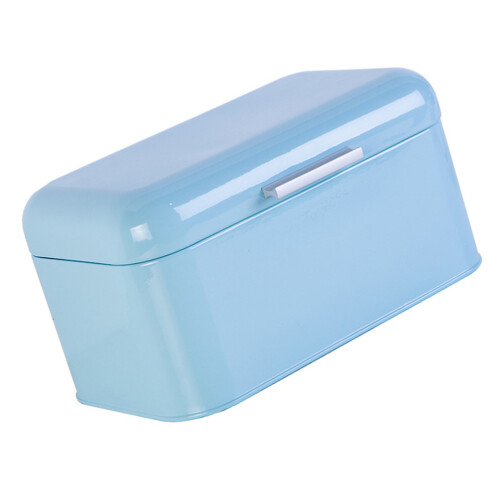 scatola per pane in metallo blu vintage, ideale per casa e caffè