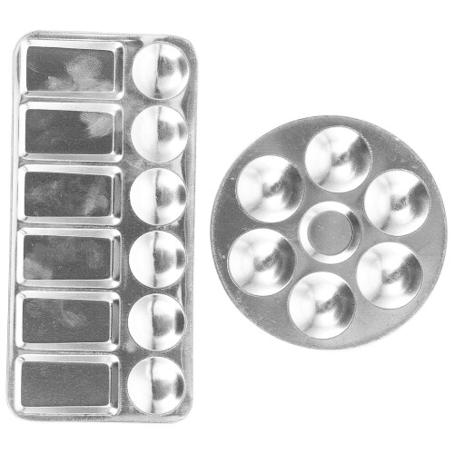 2Stk Aluminium Malpalette Wiederverwendbar Silber Leicht Und Robust