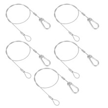 cavo in acciaio inox con cordino sicurezza per luci sceniche, 5 pezzi