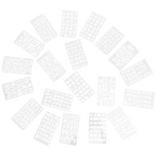 20 fogli stencil lettere inglesi, modelli alfabeto