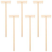 6 unid. rastelo mini para jardinagem, areia e artesanato