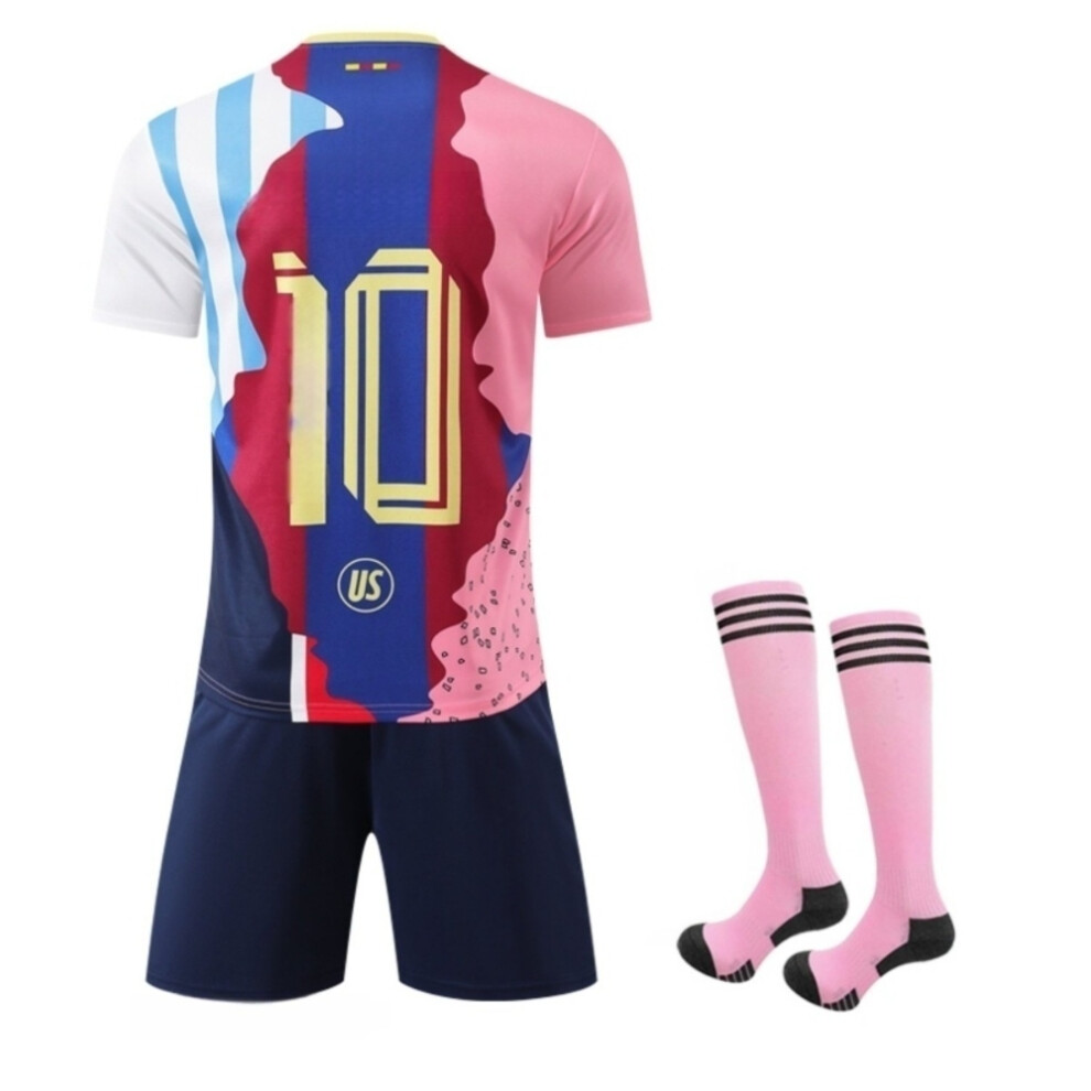 (24(130-140CM)) Super Star All Club Activewear Print #10 Football Fans Shirt Sets For Kids And Adult